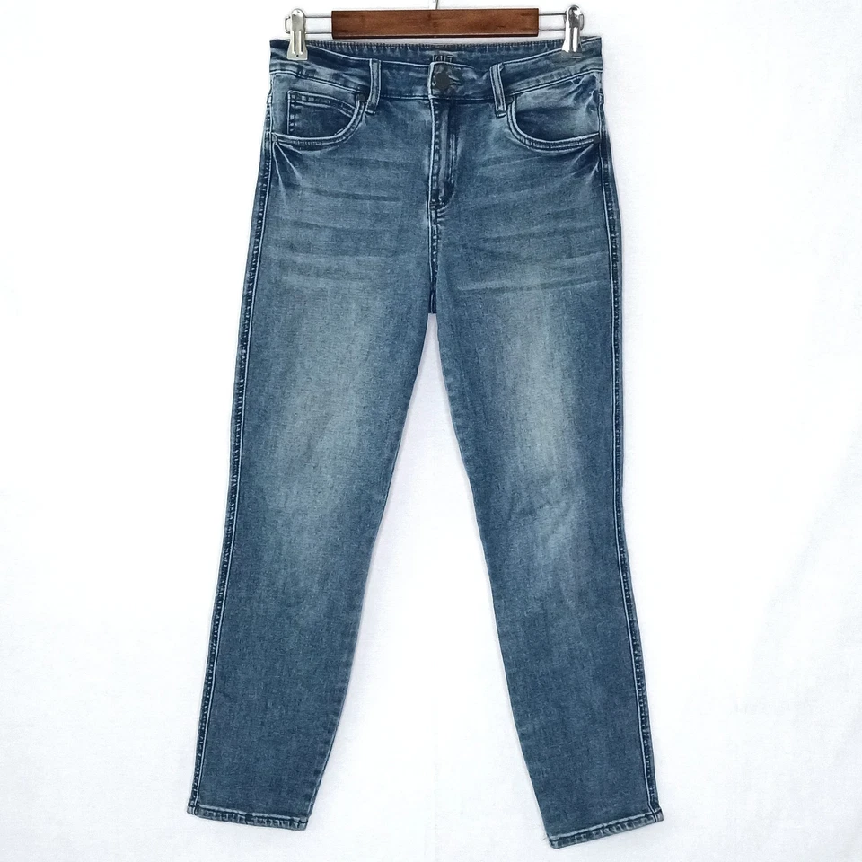 Vaqueros rectos ajustados al tobillo Kut from the Kloth para mujer talla 6 elásticos tiro alto Foto 3 de 4