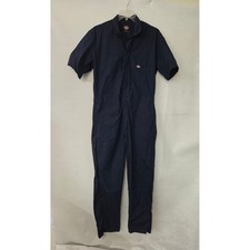 Dickies Short Sleeve Coverall Mens S 36x32 Navy Blue Lightweight Twill Jumpsuit