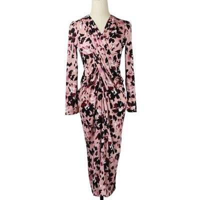 kay me Cache-coeur style draped dress, size 7, pink Women USED