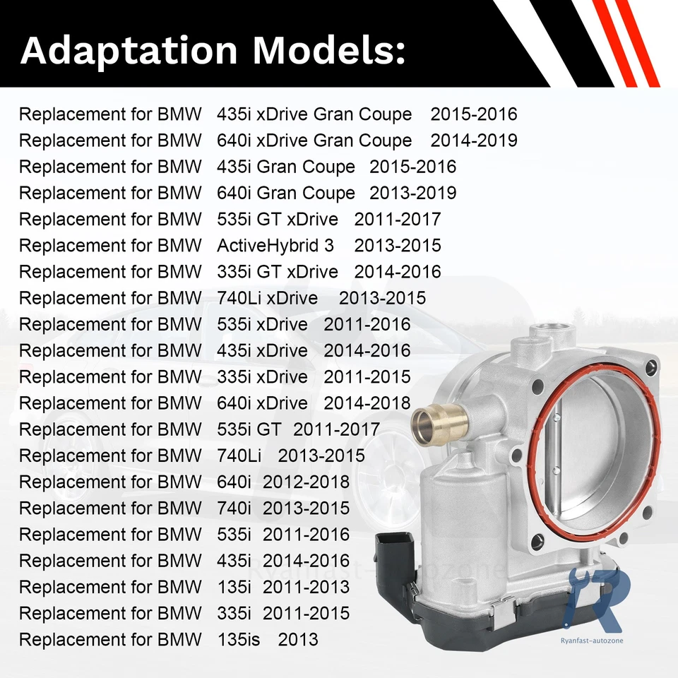  Cuerpo del acelerador apto para BMW 335i 11-15 X5 11-18 535i 11-16 X3 11-17 13547597871 Foto 4 de 4