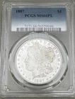 1887 Morgan Silver Dollar PCGS MS66 PL Proof Like