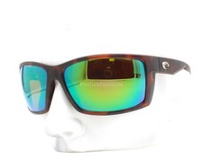 Costa Del Mar Sunglasses Reefton Matte Tortoise Green Polarized Poly Lens w/case