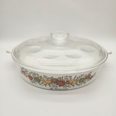 Spice of Life La Romarin Round 2.5 Qt Casserole Corning Ware B-10-B Dimple Lid