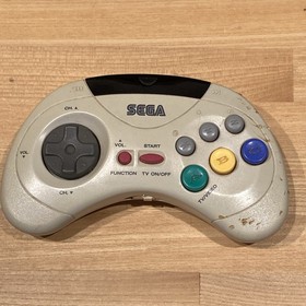 Sega Saturn White Wireless Controller HSS-0116 + HSS-0126 Complete US SELLER