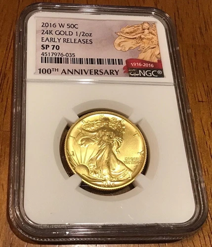 2016-W Gold Walking Liberty 50C  NGC  SP70  Inc. Box  Cert, All Paper Work.