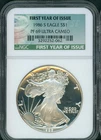 1986-S AMERICAN SILVER EAGLE ASE S$1 NGC PF69 PR69 SPECIAL FIRST YEAR Issue TAG