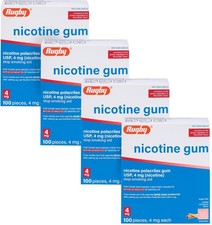 Rugby Nicotine Gum 4mg Coated Cinnamon 400 Pieces 4 Boxes Stop Smoking Aid
