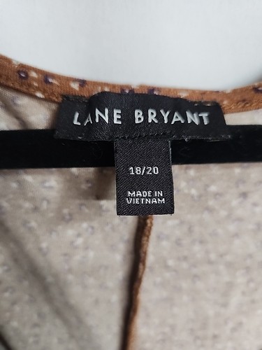 Lane Bryant braun ditsy Blumen gesmoktes Schößchen Shirt quadratischer Ausschnitt Boho Gr. 18/20 - Bild 2 von 3