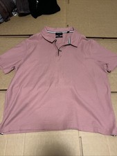 Ted Baker Mens Textured Pink Short Sleeve Collared 1/4 Zip Polo Shirt Size 6