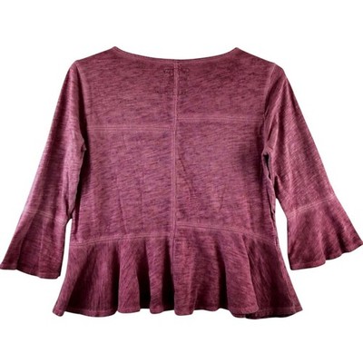 Anthropologie Akemi & Kin Long Sleeve Top 3/4 Bell Sleeve Womens Medium Boho Red