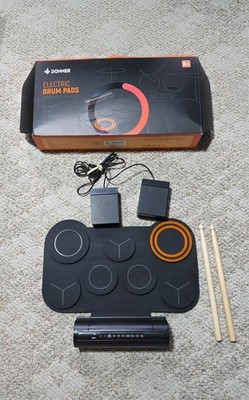 Donner DED-20 7-Pads Kids Electronic Drum Kit Roll Up Quiet Drum Pad - Black