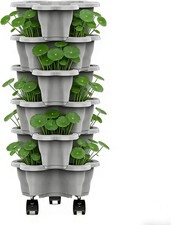 Fioriera per Giardino Verticale,6 Livelli Con Ruote E Vasi Antitempesta - Torri 