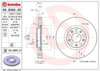 Pack Von 2 - Bremsscheibe 09.9363.21 Brembo FüR Jeep Alfa Romeo
