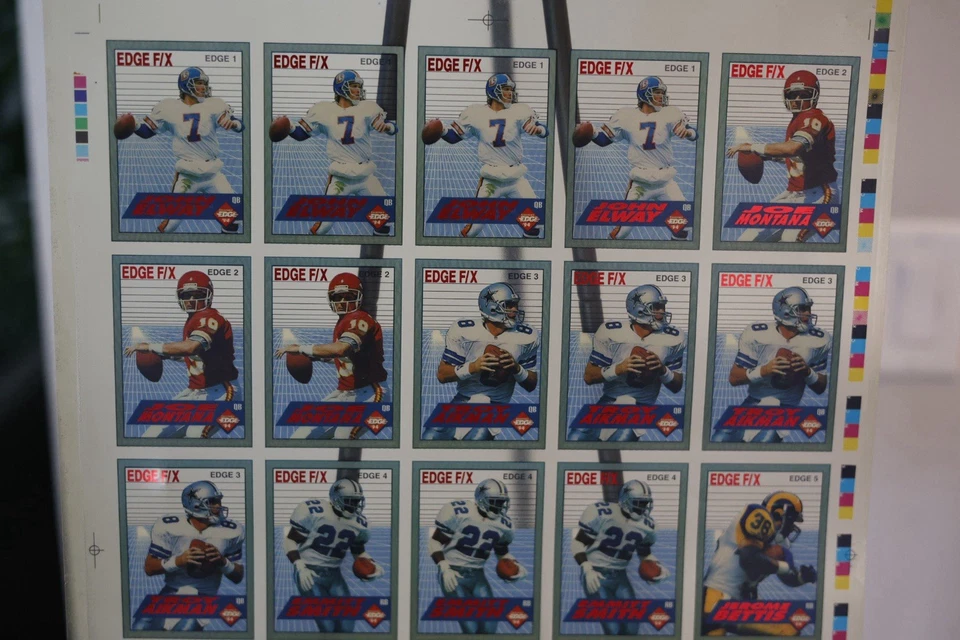 Hoja sin cortar Edge FX 1994 rara - Elway, Aikman, Montana y más (25 tarjetas) Foto 3 de 4