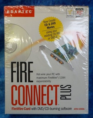 Adaptec FireConnect Plus AFW-4300A iEE-1394 PCI 3-port Firewire Card w/cable