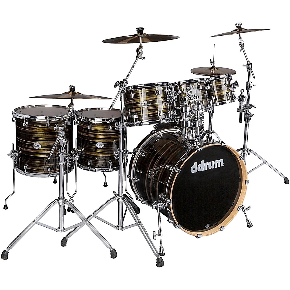 Ddrum Dominion Birch 6-Piece Shell Pack With Free 8'' Tom Brushed Olive Metallic