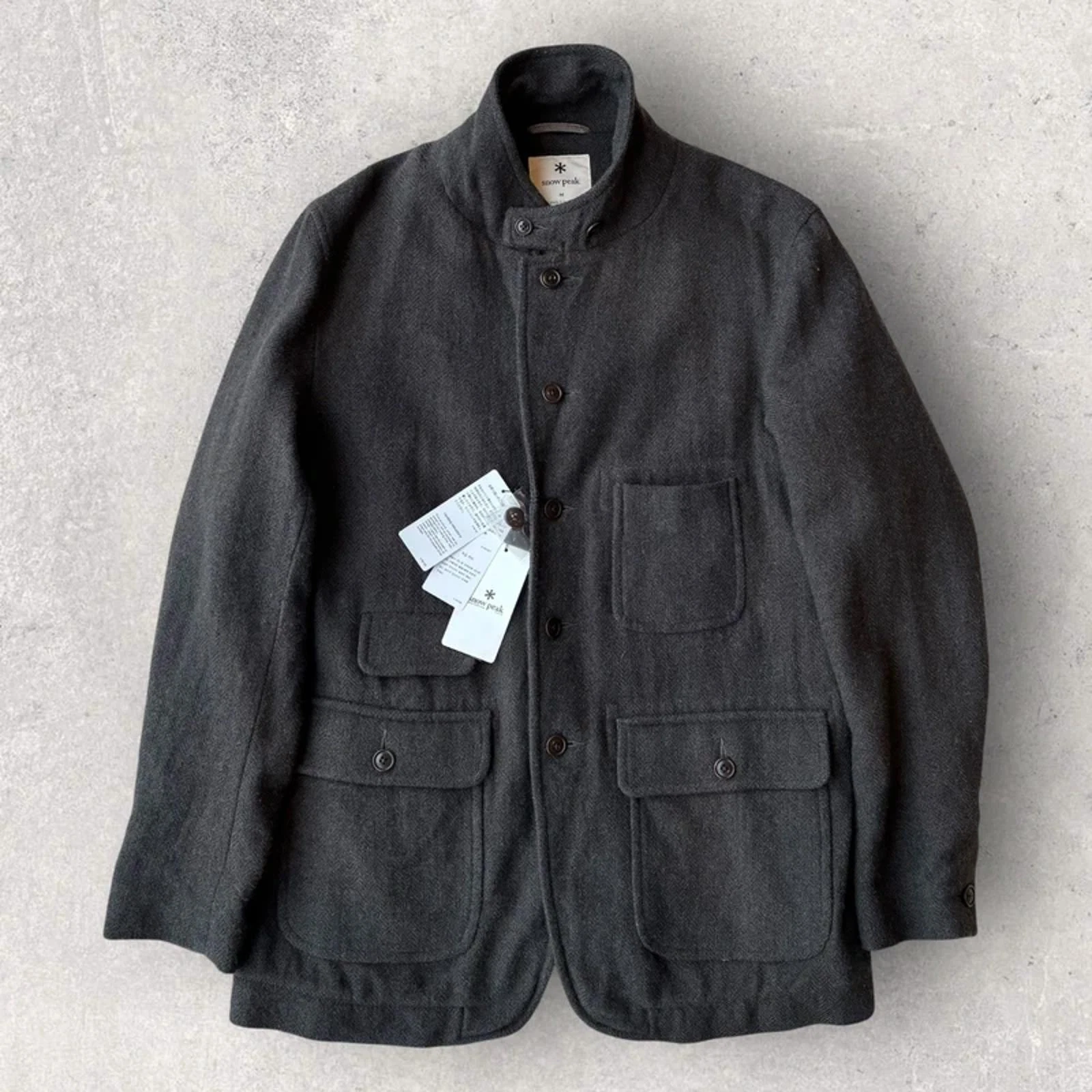 BNWT Snow Peak Japan Herringbone Tweed Jacket Moss M