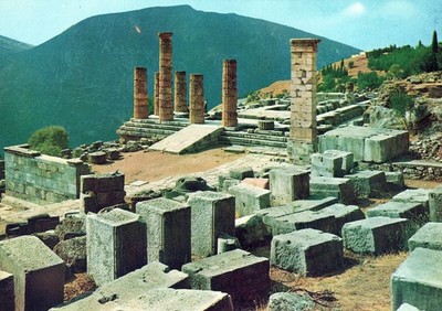Greece Delphi Temple of Apollo Ancient Greek Ruins Unposted #SAW677