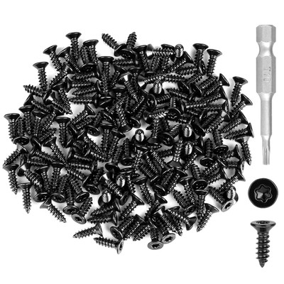 150 Stück Holzschrauben Torx, Edelstahl Schrauben Schwarz, M3*10Mm Senkkopf Blec