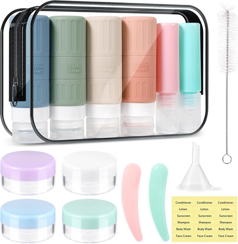 Bottiglie da viaggio silicone,60ml a prova di perdite ricaricabili per