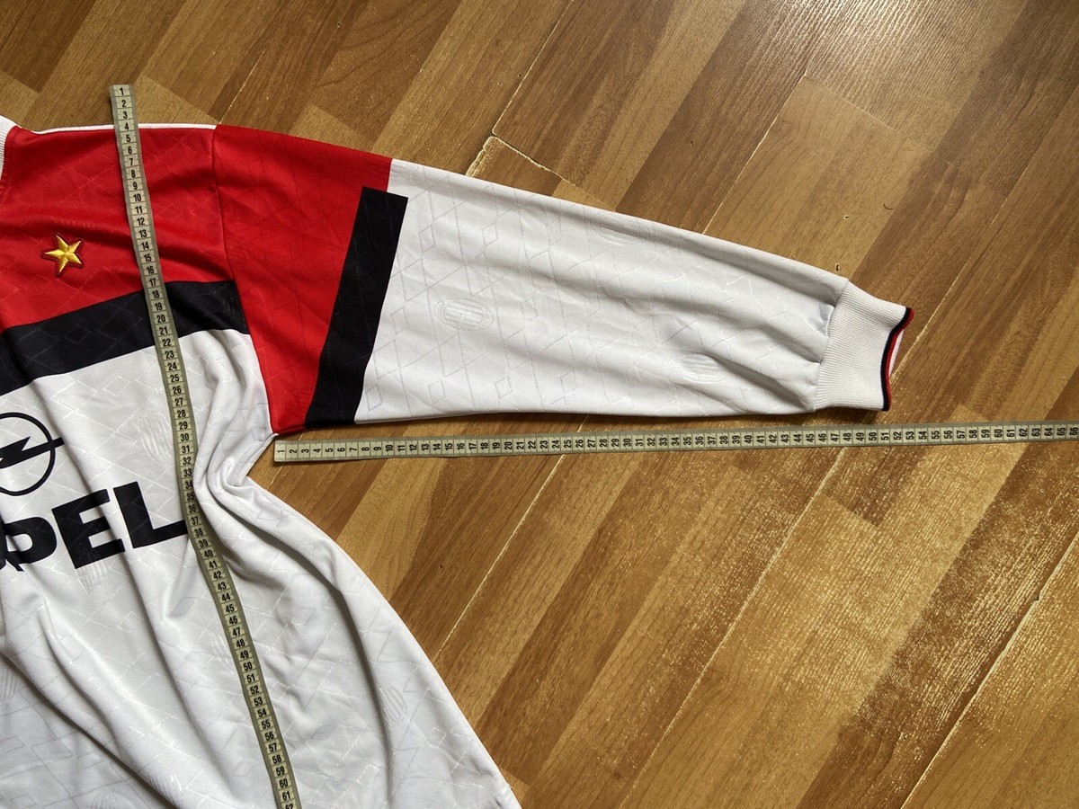 MILAN 1994 1995 AWAY SHIRT JERSEY LONG SLEEVE LOTTO MEN WHITE