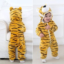 Unisex Costume Halloween Romper Flannel Animal Cosplay Costume Toddler Size 4-5