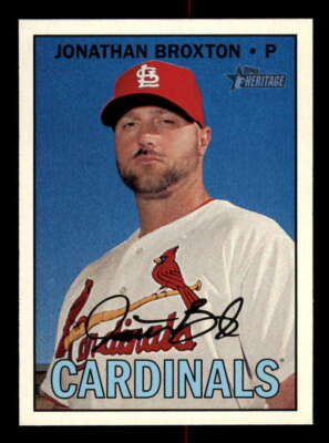 2016 Topps Heritage High Gum Stain #550 Jonathan Broxton Cardinals SP