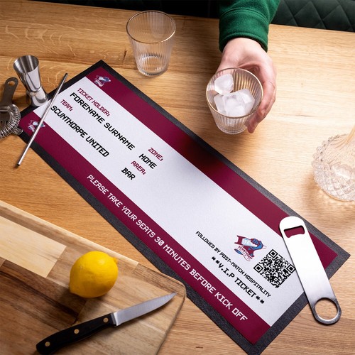 Scunthorpe United FC Officially Licensed - Ticket - Personalised Bar Runner - Picture 2 of 5