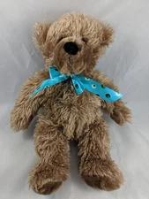 Dan Dee Bear Plush 13 Inch Teal Ribbon Stuffed Animal toy