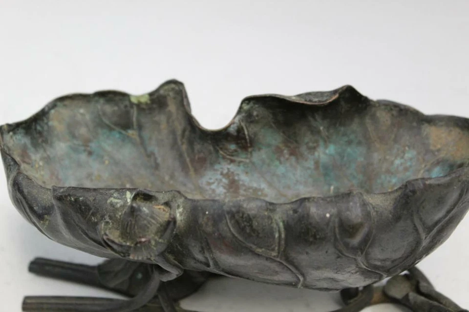 Fine 19th Century Chinese Bronze Scholar Pot Incense Burner, Lotus Shape - Image 2 of 3