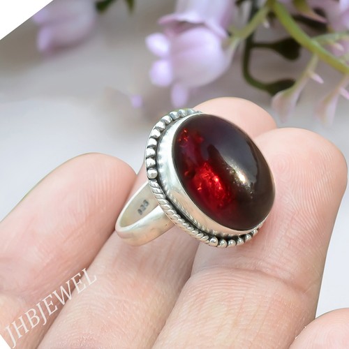 Bague pompon, argent sterling 925 plaqué or 24 carats avec coussin en cristal, citrine topaze