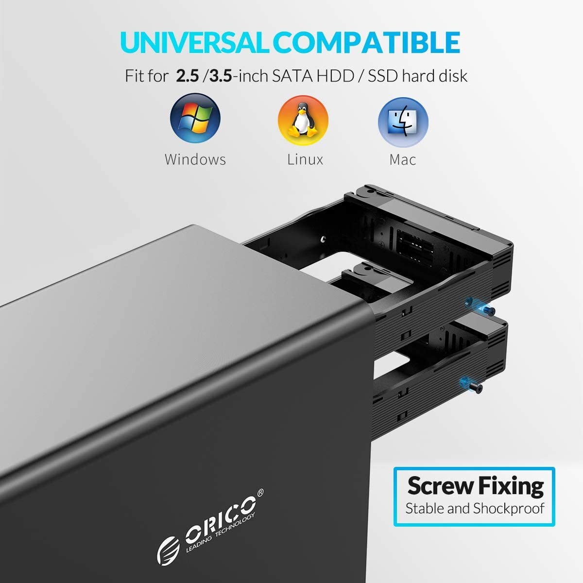 ORICO 5Bay Raid Hard Drive Enclosure USB3.0 to SATA for 3.5