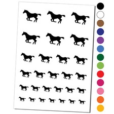 Horse Running Solid Temporary Tattoo Water Resistant Set