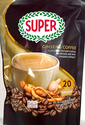 Super 3-In-1 Instant Ginseng Coffee 20 Sachets x 20g ( Pack of 24 )~07/17/2027