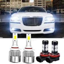 For 2011-2015 Chrysler 300 Led Headlight Hi/Lo+Fog light Combo Bulbs 6000k white