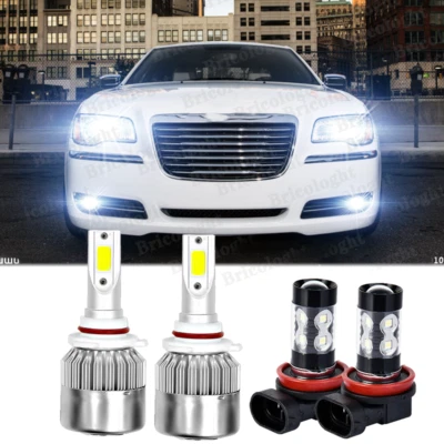 For 2011-2015 Chrysler 300 Led Headlight Hi/Lo+Fog light Combo Bulbs 6000k white - Bild 1 von 4