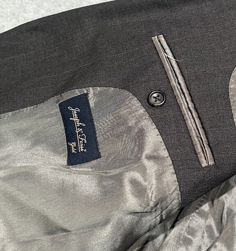 Joseph & Feiss Gold Blazer Mens 48 Long Grey Grid Check 100% Wool - Picture 6 of 12