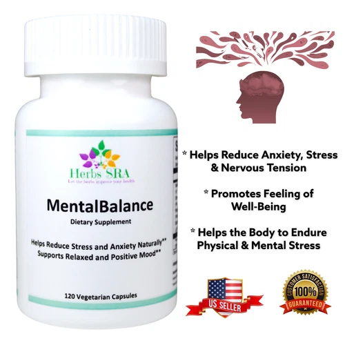 MENTAL BALANCE, 120 Capsules, Mood Booster Supplement Naturally, Mental Focus.
