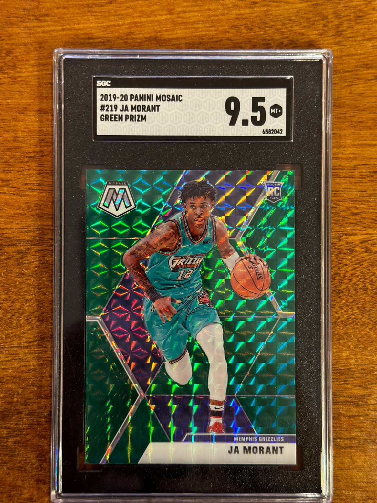 2019 Mosaic Ja Morant #219 Green Prizm Rookie RC SGC 9.5 MT+!