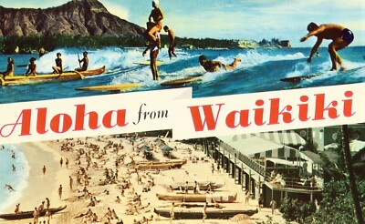 Aloha from Waikiki - Hawaii Postcard