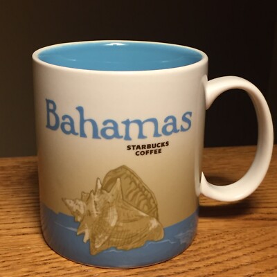2011 Starbucks Global Icon Bahamas Coffee Mug Beautiful Blue 16oz Nice Gift