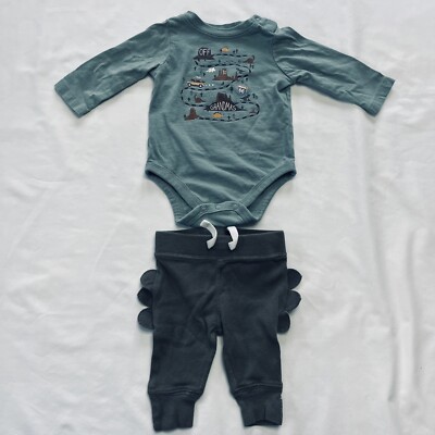 Baby Boy Newborn Outfit Piece Gerber paints Garanimals Onesie Off To  Grandmas