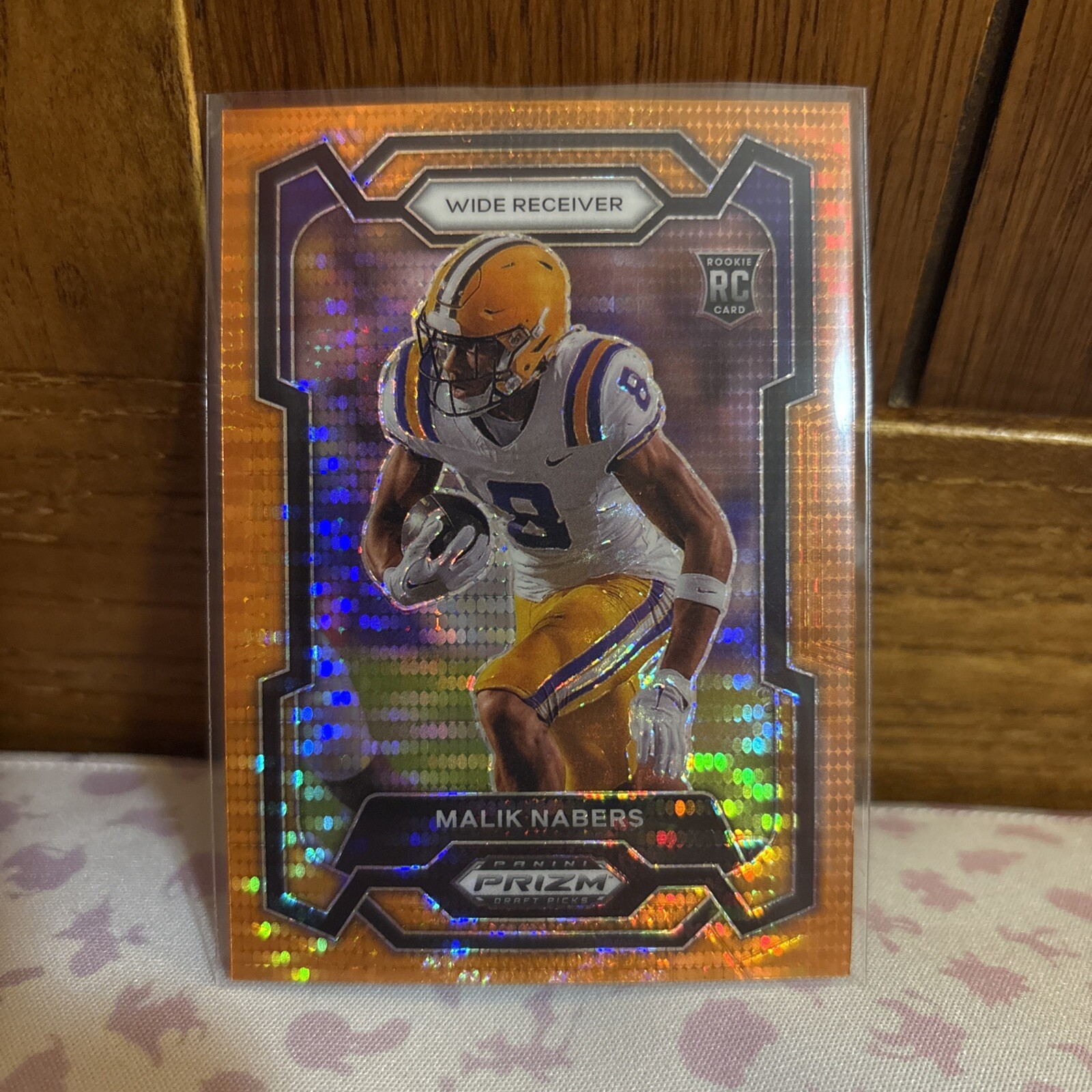 2024 Panini Prizm Draft Picks - #109 Malik Nabers Orange Pulsar #d 44/49 (RC)