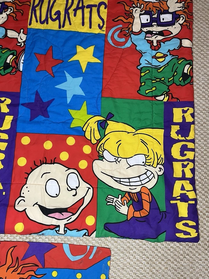 Vintage 1997 Viacom Rugrats Nickelodeon Twin Comforter Blanket/ Pillowcase - Image 3 of 4