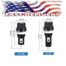 6x30mm 5x20mm Electrical Panel Mounted Screw Cap Fuse Holder Glass Tube Fuse US