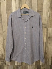 Polo Ralph Lauren Button Up Long Sleeve Shirt Plaid Check Classic Men’s 2XL