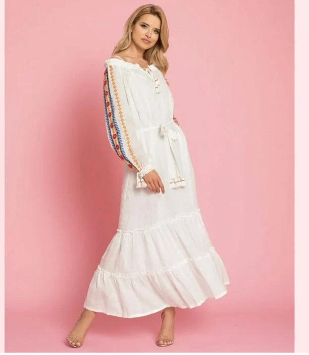 White maxi peasant best sale dress