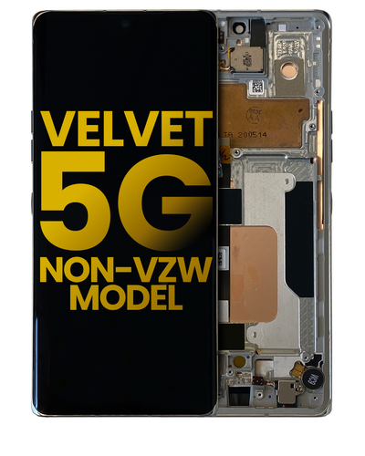 OLED Assembly With Frame Compatible For LG Velvet 5G Non-Verizon UW Frame Silver - Picture 2 of 3