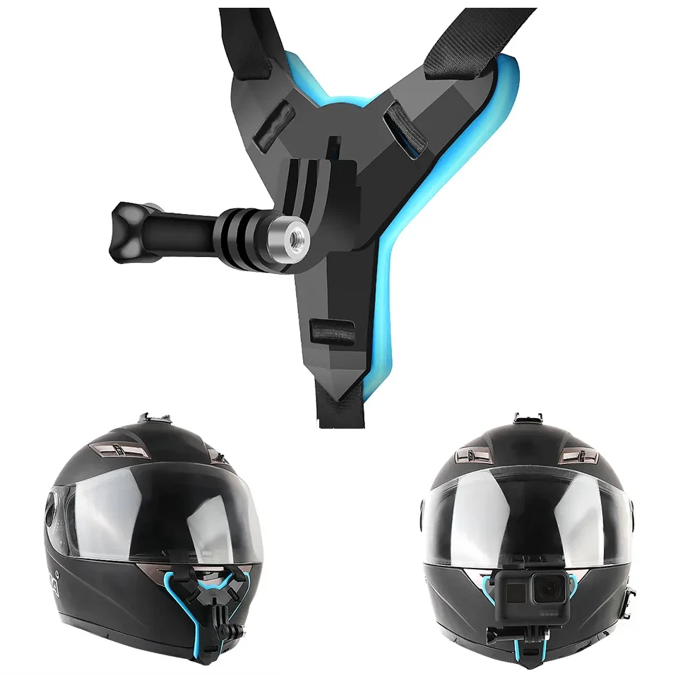 SUPPORTO MENTONIERA GOPRO HERO ATTACCO CASCO INTEGRALE MOTO BICI ACTION CAM - Immagine 2 di 3