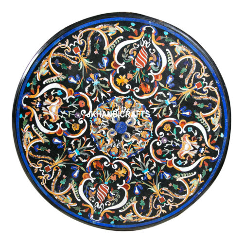 4´x4´ Round Marble Dining Table Top MOP Lapis Lazuli Luxury Inlay Interior Decor